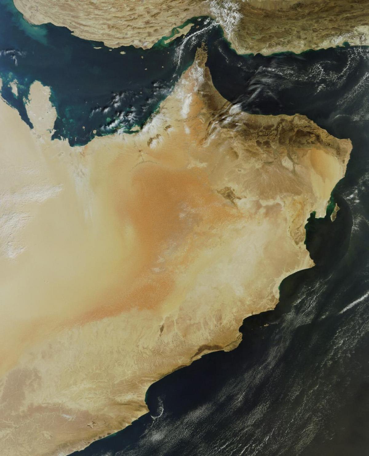 kaart van Oman satelliet