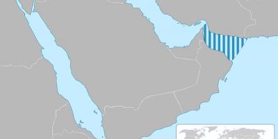 De golf van Oman op kaart