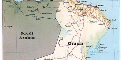 Oman kaart met steden